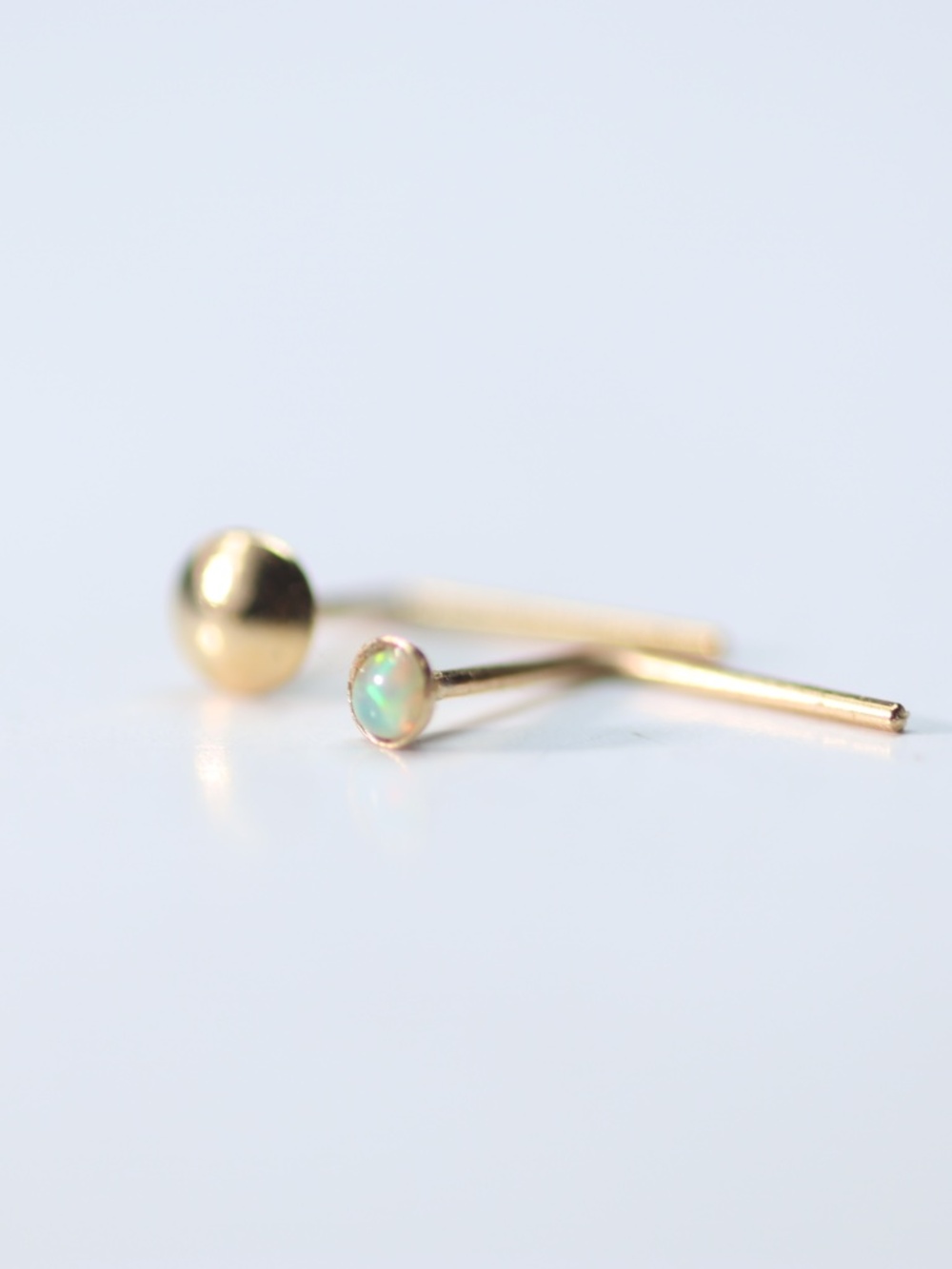 Set of TWO 9kt Gold nose piercings 22gauge Solid 9kt gold New